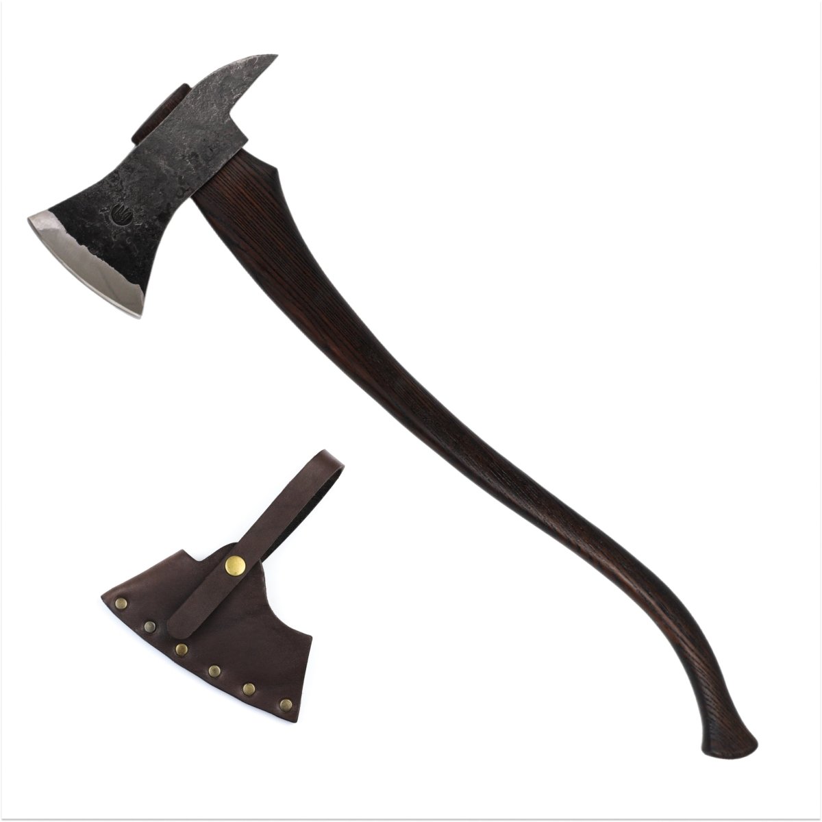 Hand forged Fireman's Axe "American superhero" with leather case