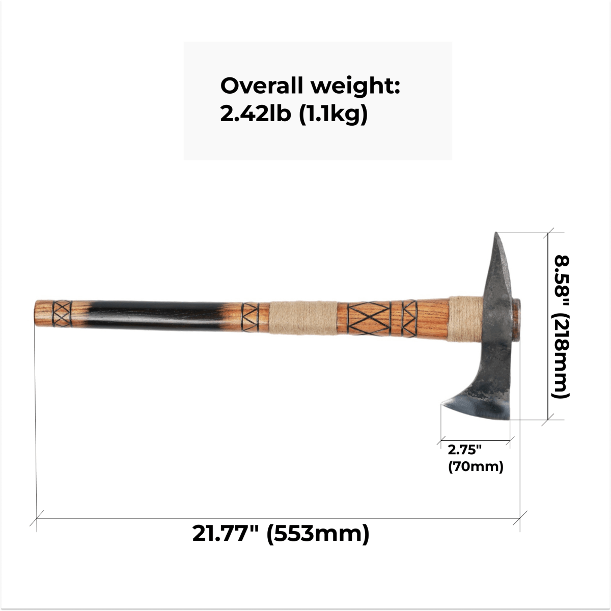 Hand-forged Gagegizhig tomahawk