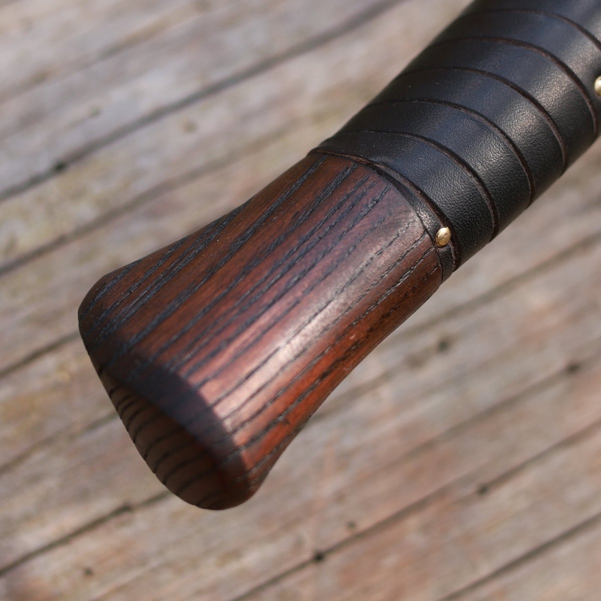 Hand forged Viking axe "Svart barbar" with carved handle