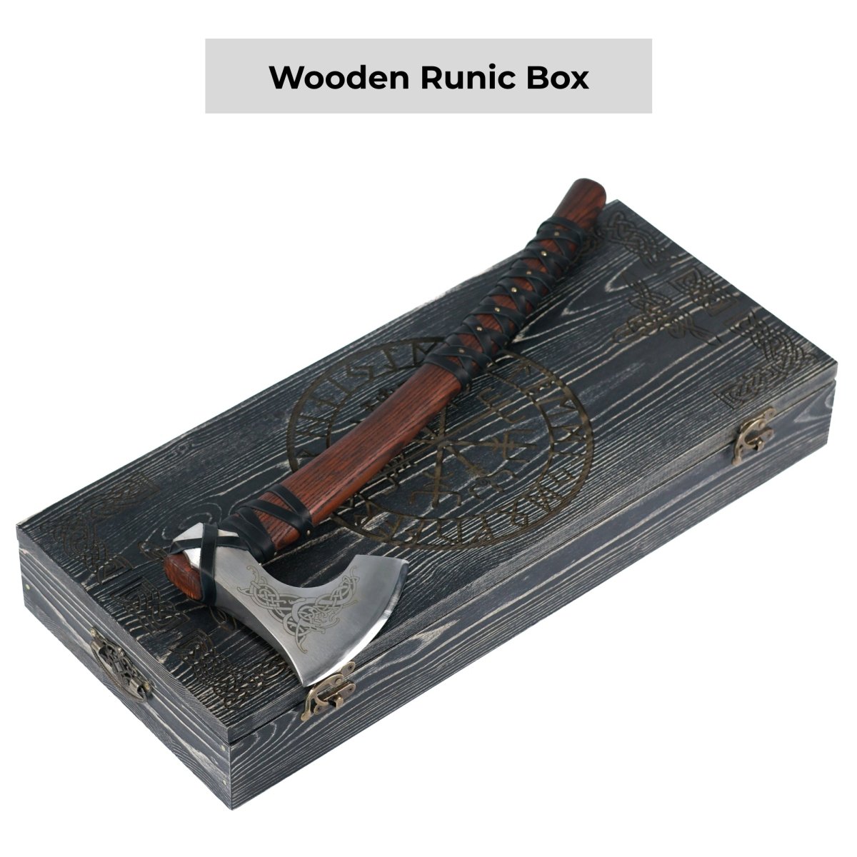 Handmade Norse axe ''Njord" with gently leather wrap