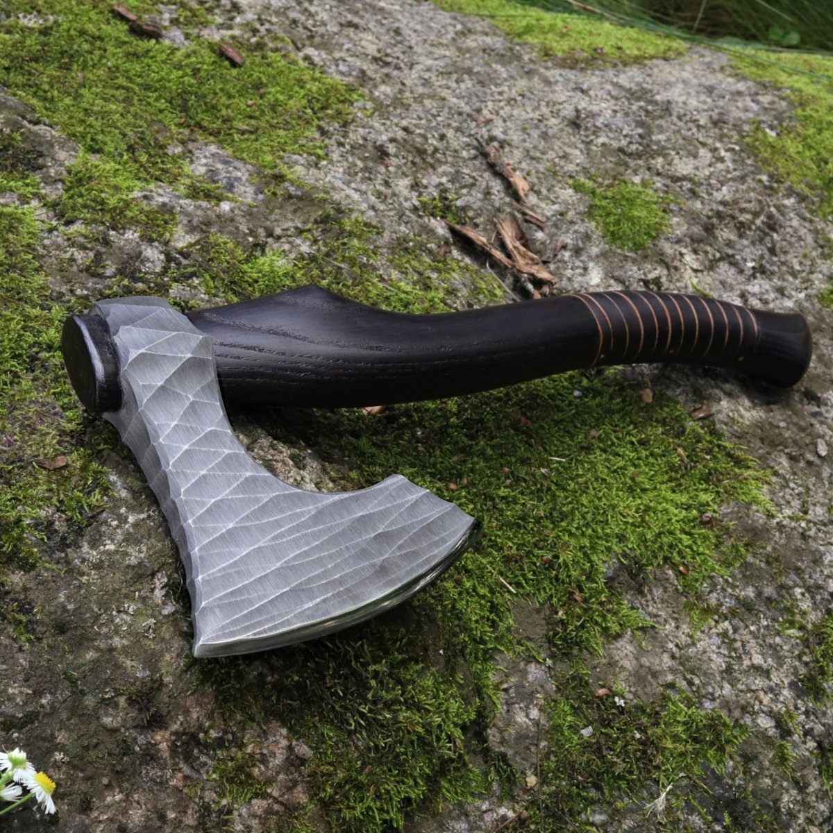 Viking axe "Vargoks" with leather wrap
