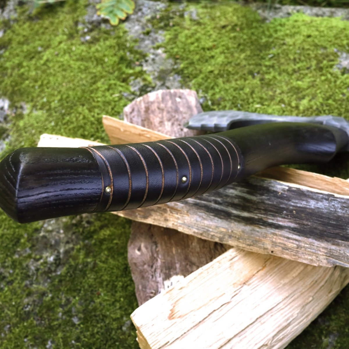 Viking axe "Vargoks" with leather wrap