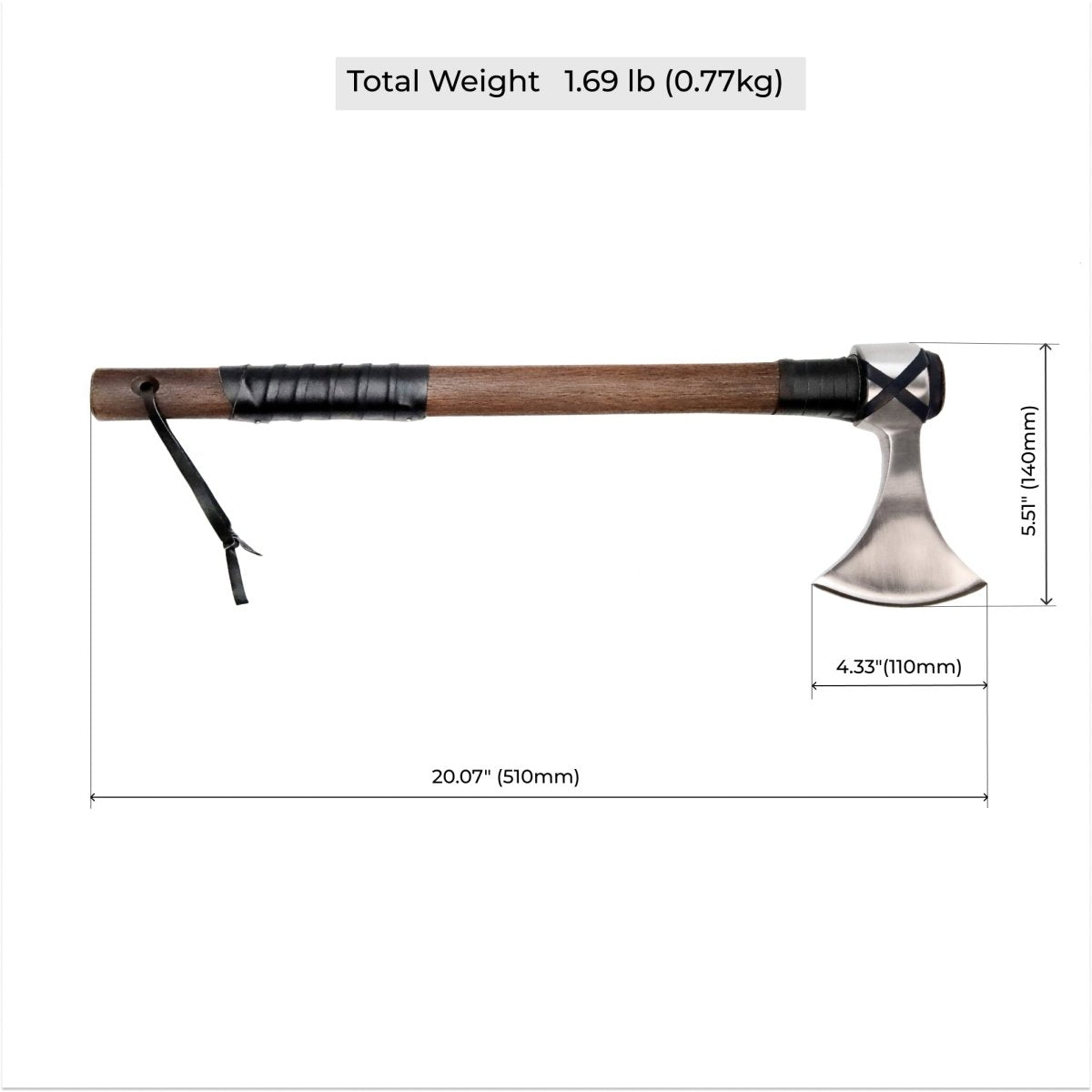 Viking Axe "Vindflaug" with Leather Wrap