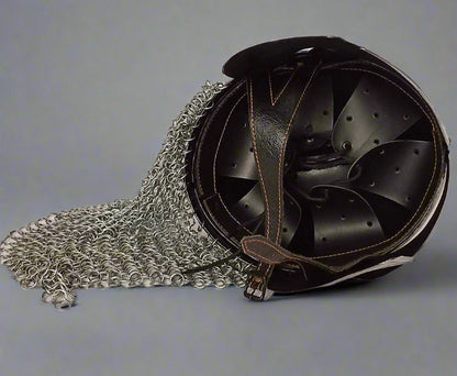 Handcrafted Viking Wolf Armor Chainmail Helmet – Battle-Ready Norse Warrior Helm