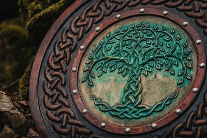 Yggdrasil Norse Tree Design Viking Shield - Carved Viking Shield