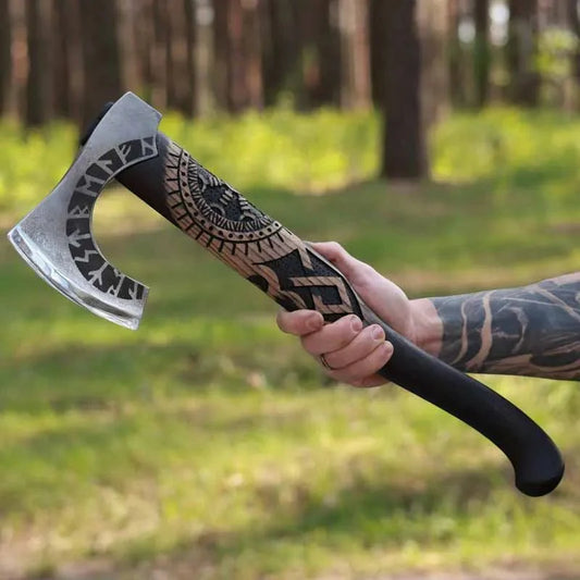 Hand forged axe “OTHALA” with leather cover