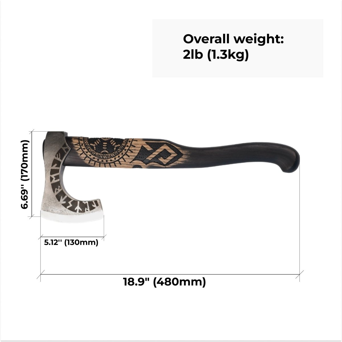 Hand forged axe “OTHALA” with leather cover