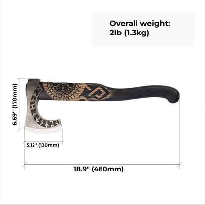 Hand forged axe “OTHALA” with leather cover