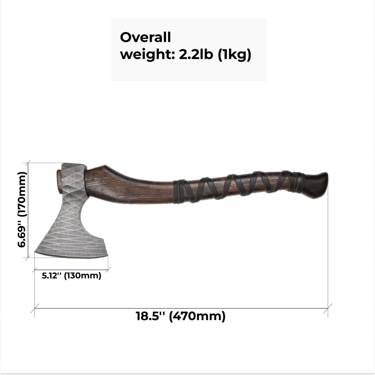 Hand forged axe “Sterk Vorley” with leather cover
