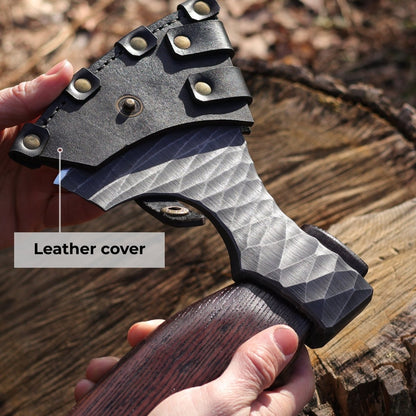 Hand forged axe “Sterk Vorley” with leather cover