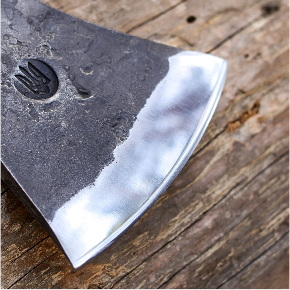 Hand forged Fireman's Axe "American superhero" with leather case