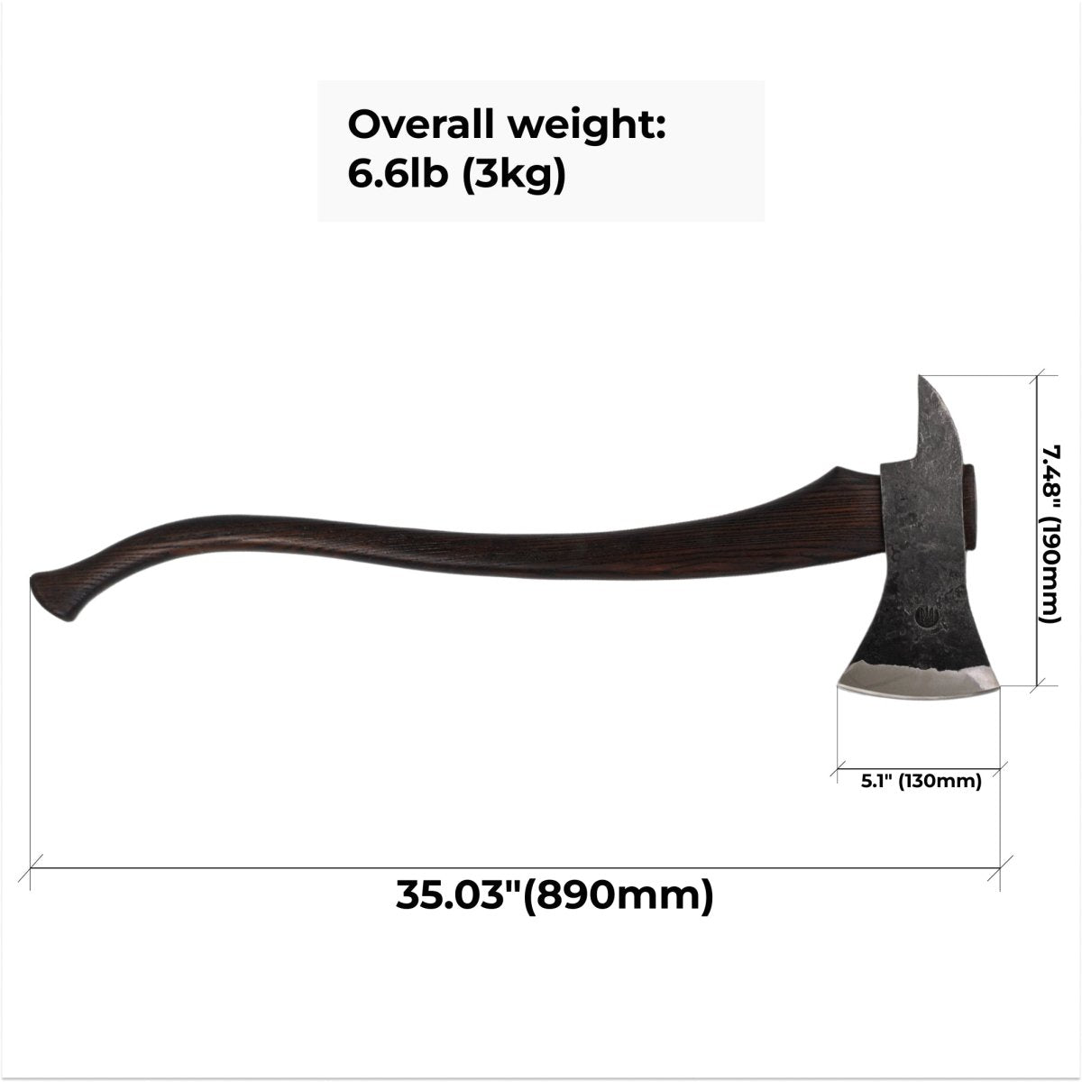Hand forged Fireman's Axe "American superhero" with leather case