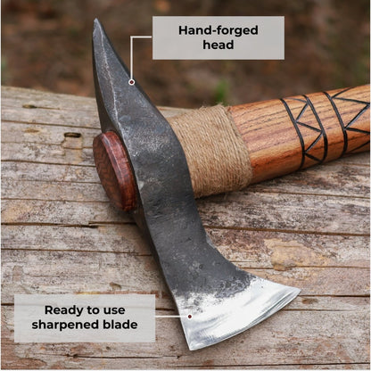 Hand-forged Gagegizhig tomahawk