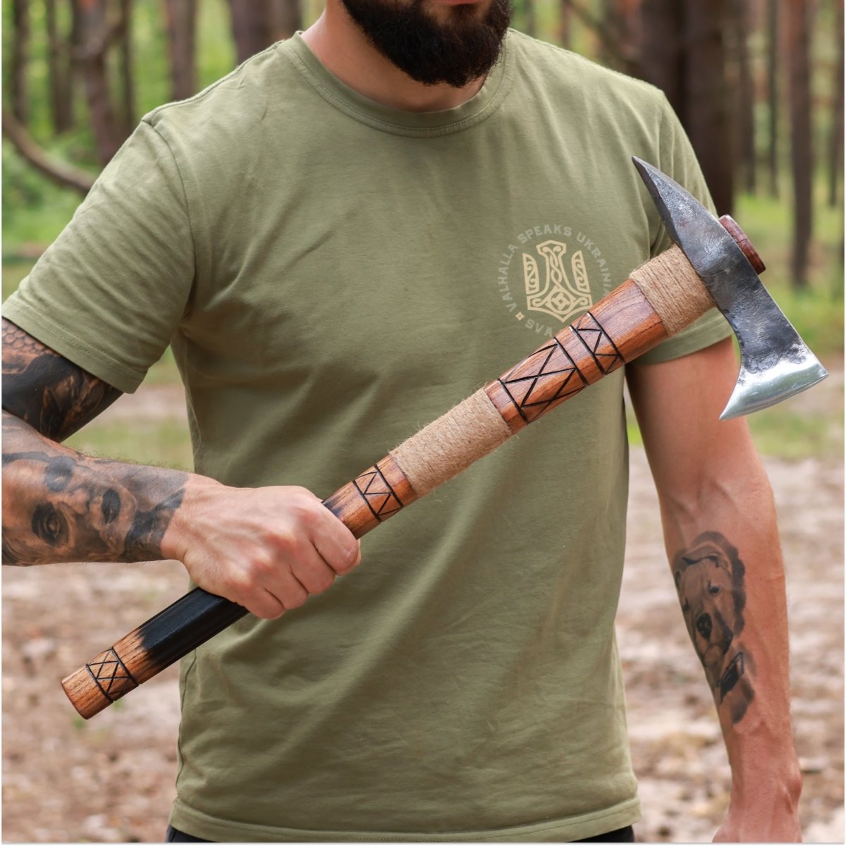 Hand-forged Gagegizhig tomahawk