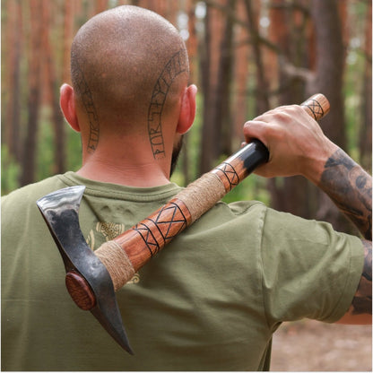 Hand-forged Gagegizhig tomahawk