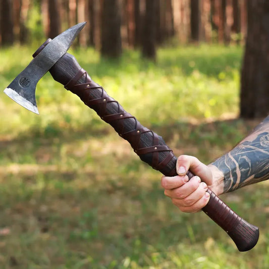 Hand-forged  Gurons spike tomahawk