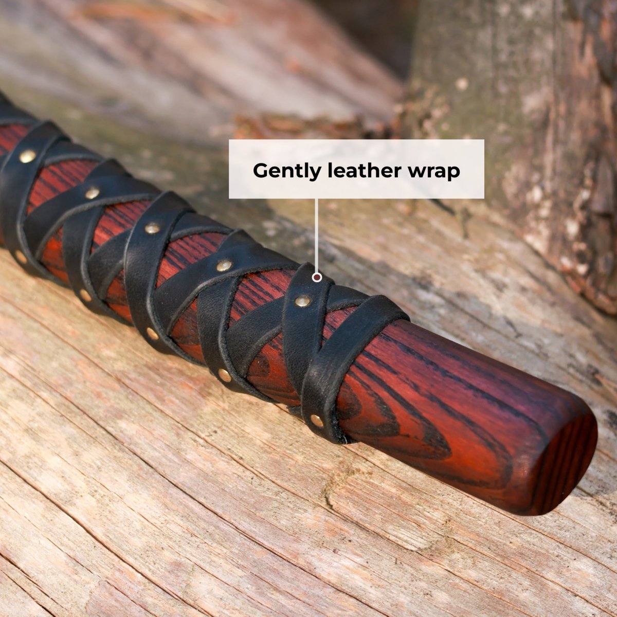 Handmade Norse axe ''Njord" with gently leather wrap