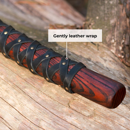 Handmade Norse axe ''Njord" with gently leather wrap