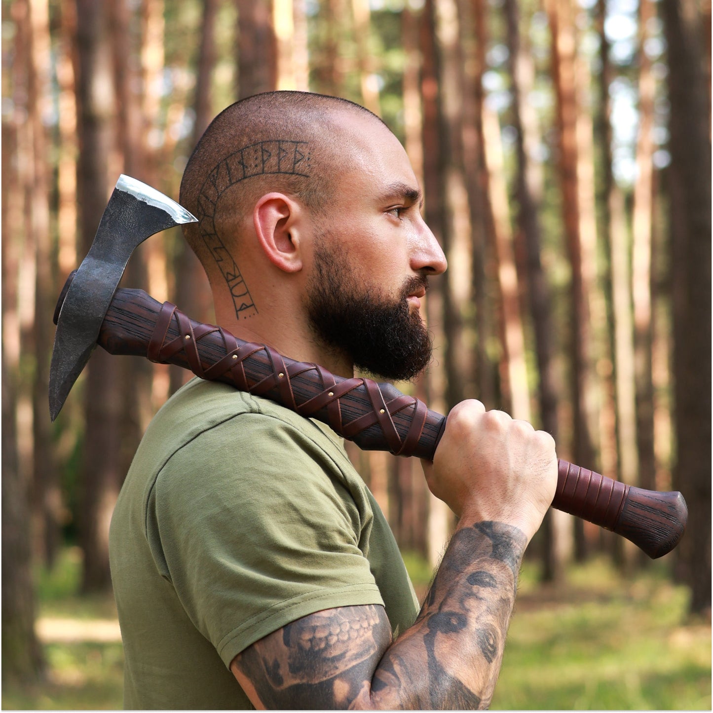 Hand-forged  Gurons spike tomahawk