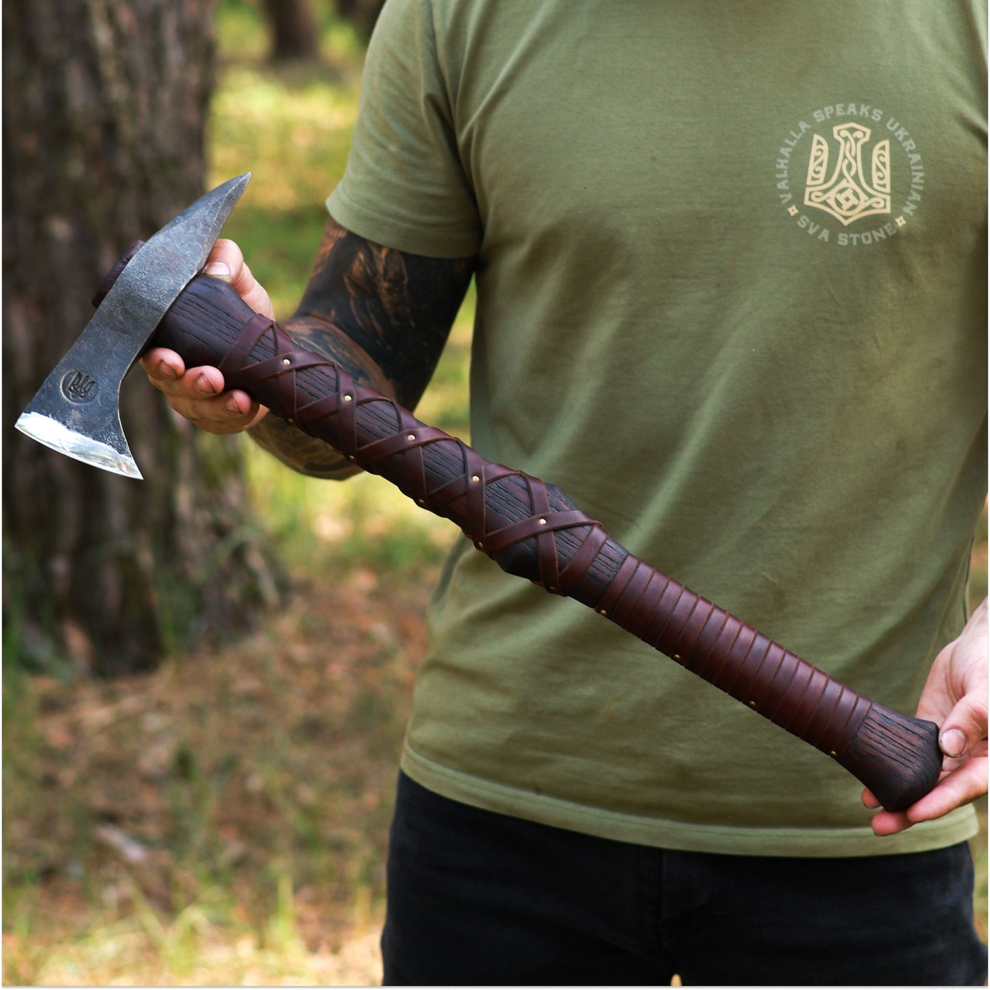 Hand-forged  Gurons spike tomahawk