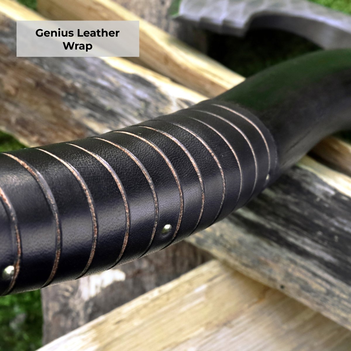 Viking axe "Vargoks" with leather wrap