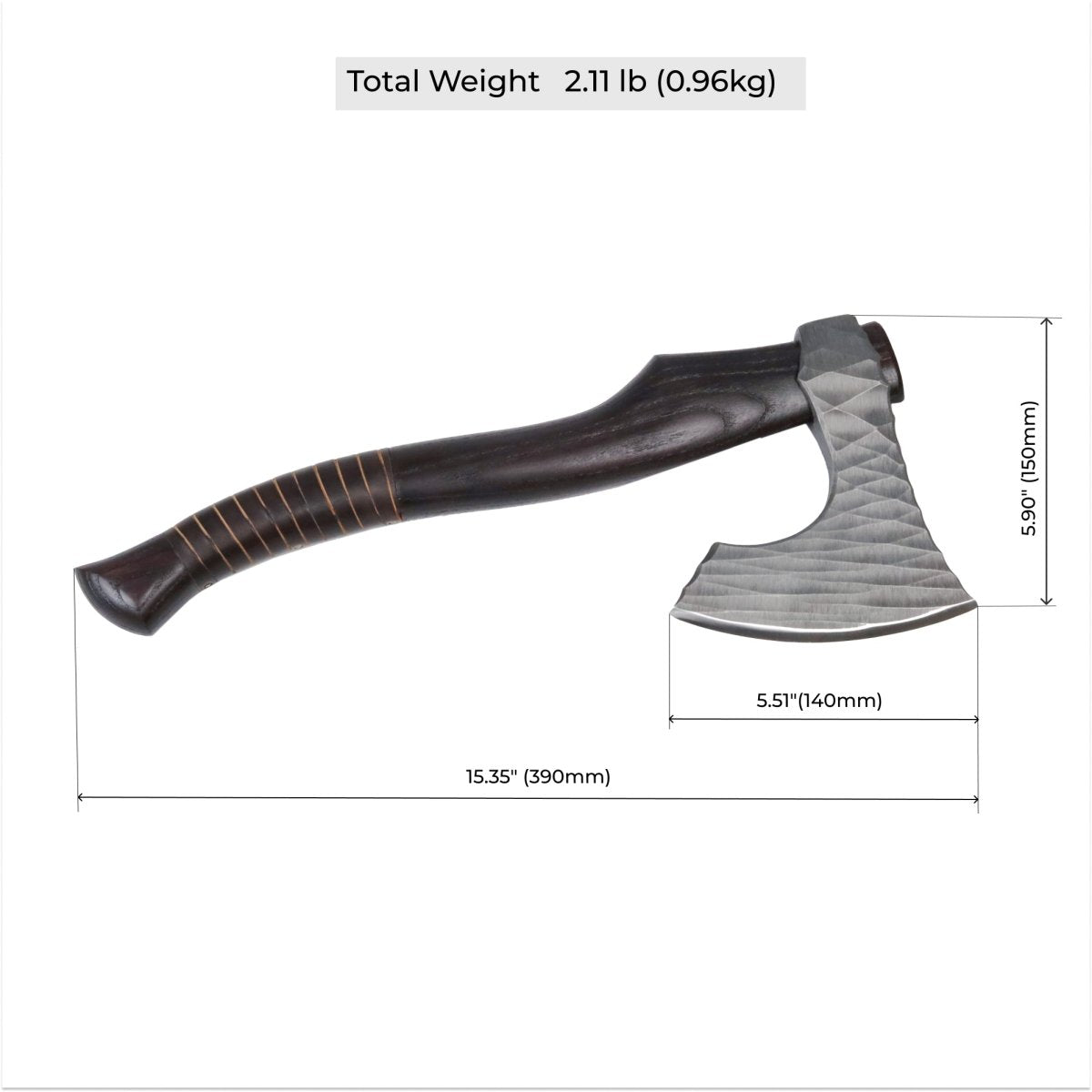 Viking axe "Vargoks" with leather wrap