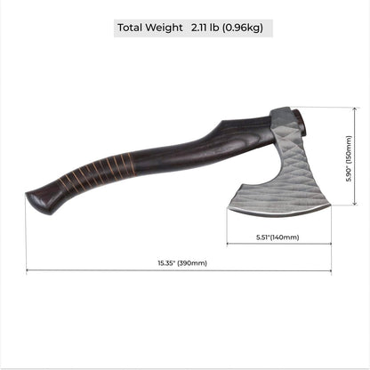Viking axe "Vargoks" with leather wrap
